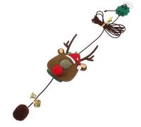 Alasum Christmas Elk Cat Toy Hanging on Door for Pet Cats Felt Material with Comfortable Touch Elastic Rope Design Cute and Creative Appearance for Xmas