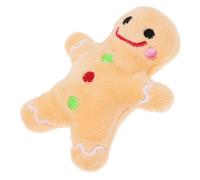 Alasum Christmas Plush Dog Chew for Teeth Cleaning and Grinding, Brown Cartoon Style Pet Suitable for Xmas Party and Holiday Play