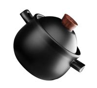 Alasum Clay Cooking Pots with Lid 1.8L Large Capacity Pottery Clay Casserole, Easy to Clean and Operate, for Braised Chicken and Noodles at Food Parties or Garden Parties