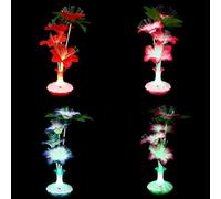 Alasum Colorful LED Fiber Optic Floral Vase Light 4Pcs Non-Battery Artificial Flower Lamp for Home Decoration and Indoor Use Random Color