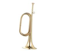 Alasum Copper Golden Bugle Trumpet Beginner Military Cavalry Bugle Horn Brass Wind Instrument for School Band Orchestra
