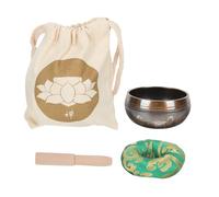 Alasum Copper Singing Bowl Set with Cross Striker and Wooden Mallet, Meditation Music Bowl with Cushion and Hemp Carry Bag for Yoga and Mindfulness Healing Sessions Assorted style