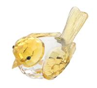 Alasum Crystal Bird Figurine Miniature Bird Statue Yellow High Transparency Crystal Handcarved with Rainbow Reflections Living Room Tabletop Decor