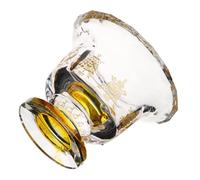 Alasum Crystal Buddhism Worship Cup Golden Auspicious Design, Compact and Sturdy Tibetan Offering Cup for Temple Or Home Use