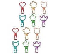 Alasum Cute Metal Binder Clips for Quick Identification and Versatile Use 12pcs with Bear, Flower, Heart, Star, and Cat Shapes in Home Organization and School Projects
