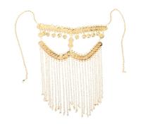 Alasum Dance Veil Arabian Face Veil for Belly Dancing Tribal Masquerade Party Metal Tassel Face Cover Elegant Belly Dancer Performance Accessory