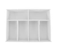 Alasum Divided Serving Tray Plastic Storage Bins Money Divider for Cash Multicompartment Design PVC Wood-Plastic Composite Beige Simple Stylish Elegant Protection of Coins and Receipts