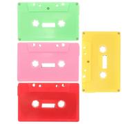 Alasum DIY Blank Cassette Audio Tapes 4pcs Plastic Retro Wall Cassette Ornaments for Study and Decorative Purposes