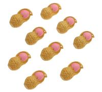 Alasum DIY Resin Peanut Pendant Charms Set 10pcs Yellow Key Ring Ornament | Creative Design, Portable Size, Decorating Jewelry and Key Rings, Not Damaging to Your Hand