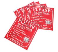 Alasum Do Not Flush Toilet Paper Reminder Stickers 6X6In Adhesive Decals Removable Bathroom Warning Labels for Hotels Stores and Maintenance to Prevent Clogs
