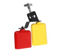 Alasum Dual Tone Cowbell Percussion Instrument with Jam Block Plastic Frame for Drum Set Accessory High Low Sambago Latin Drumming Accessory Suitable for Band Performance