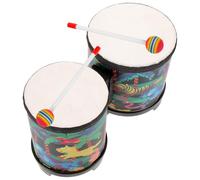 Alasum Educational Bongo Drum Set for Ages 3-8, 5 6 Inch Wooden Percussion Instrument with Drumsticks, Forest Design Handheld Bongos for Early Music Learning and Rhythm Development
