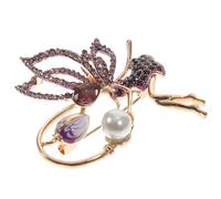 Alasum Elegant Rhinestone Alloy Flower Fairy Brooch Smooth Surface, Clothing Accessory for Wedding and Banquet, Blue Corsage Pin for Female Friends and Mothers Random Color