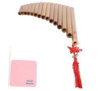 Alasum Environmental Protection Bamboo Panpipe Tuning Boys and Girls Music Education Instrument Brown