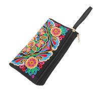 Alasum Ethnic Embroidered Clutch Purse for Women with Handmade Craftsmanship, Polyester Material, Boho Floral Folk Art Design, for Festivals and Evening Parties