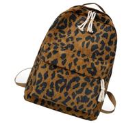 Alasum Fashion Leopard Backpack Made of Cotton for Students with Large Capacity, Comfortable Wearing, Wide Shoulder Straps, and Small Front Pocket, for School and Outdoor Use