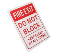 Alasum Fire Exit Sign Aluminium Alloy Red Warning Sign Board Ensures Safety Universal Application Offices Schools