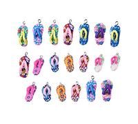 Alasum -flops Charms Color Polymer Clay Assorted Colour 30pcs Tropical Style and Synthetic Materials for Bracelet Accessories for Wall Decor and Necklace Making