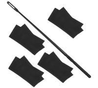 Alasum Flute Cleaning Rod, Black Abs Stick with Fabric Cloth and Cloth Set to Remove Fingerprints and Maintain Appearance for Instrument Maintenance for Flute Care