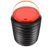 Alasum Foldable Water Bucket with Lid 4l Plastic Portable Collapsible Container for Outdoor Use and Camping with Handle, Rectangular Shape, Black Colour