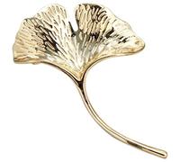 Alasum Ginkgo Leaf Brooch Pin Alloy Metal Lapel Pin for Women, Stylish Brooch for Blouses and Jackets, Suitable for Work and Social Events