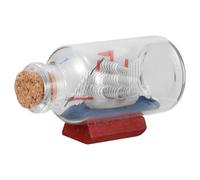 Alasum Glass Cruise Ship Model in Liquid Drift Bottle Decorative Nautical Home Ornament with Oceanic Design, Symbolizing Friendship and Remembrance, Seaside Themed Desk Decoration