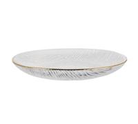Alasum Glass Dinner Plate for Serving Desserts and Snacks Unique Horizontal Texture, Environmentally Friendly and Safe Material in Restaurants Or Shops