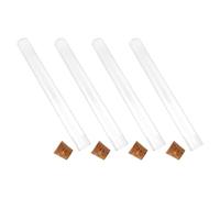 Alasum Glass Test Tubes Leak-proof Design 4pcs with Cork Stoppers Flat round Bottom Compact and Simple for Delicate Gifts and Scientific Experiments