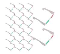 Alasum Glasses with Comfortable 20pcs Green and 3d Paper Lenses with Red Lightweight Plastic and Paper Frame Fit and Protective Sleeve Science Experiments and 3d Movie Events