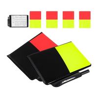 Alasum Glossy PVC Referee Penalty Cards with Protective Cover and Score Recording Paper Weatherproof Red Yellow Judge Cards for Soccer Football Sports Tournament and Stadium Events