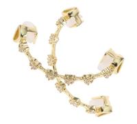 Alasum Grill Teeth Gold Plated Front Tooth Caps with Full Zircon Rhinestones, Copper Mouth Accessory for Men and Women, Sl nd Refined Style for Street Fashion and Special Occasions