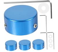 Alasum Guitar Effects Pedal Caps with Wrench and Rubber Rings Metal Footswitch Toppers for Pedal Protection Stable and Portable Instrument Parts Blue Kit