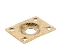 Alasum Guitar Output Jack Plate Replacement Part Square Stainless Steel with Vintage Engraving, Easy to Install and Corrosion Resistant, Golden with Mounting Holes for Electric Guitar