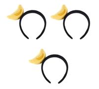 Alasum Hair with Plush Hoop 3pcs Headband and Portable Banana Cloth Hair Accessory Cute Natural Style, for Cosplay Stage Performance Parties