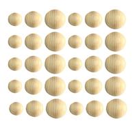 Alasum Half Wooden 30 Pcs Synthetic Material No Or Cracks Mini Hemisphere Beads for Jewelry and Beads Chain for Photo Props and Wall Sticking