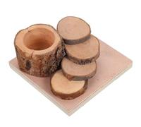 Alasum Hamster Food Bowl and Climbing Stand Set, Wood Platform with Ladder and Chewable for Small Pets Such As Hamsters and Mice in Cages