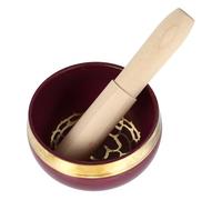 Alasum Handmade Copper Meditation Bowl with Wooden Stick Purple Yoga Singing Bowl for Deep Meditation and Creative Thinking Healing Tool