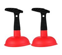 Alasum Heavy Duty Kitchen Sink Plunger 2pcs Set Rubber Toilet Unclogger Powerful Drain Plunger for Bathroom and Public Places, Removes Blockages Efficiently