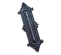 Alasum Indoor Wrought Iron Tool for Home and Greenhouse, Black Iron Wall-mounted Temperature Gauge with Desktop Placement, Classic European Style Decorative