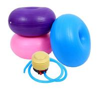 Alasum Inflatable Donut Yoga Exercise Ball Chair with Pump, Pvc Material, Easy Inflation and Multifunctional Design for Yoga and Classroom Use, Vibrant Assorted Colours