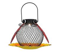 Alasum Iron Hanging Bird Feeder with Solar LED Light for Birds, Creative Design with 6-12 Hours Continuous Light, for Backyard and Patio Decoration