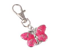 Alasum Keychain with Easy to Read Dial Metal Pink Round Pocket Watch and Delicate Butterfly Shape, Fashionable Accessory for Women and Girl Students for Women and Girl Students