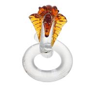 Alasum King Cobra Ornament Glass Crafts Decoration Snake Decor for Home Ornament Realistic Animal Statue Living Decor Delicate Figure Unique Desktop Display