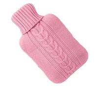 Alasum L Knitted Hot Water Bottle Cover in Pink, Comfortable and Stylish Acrylic Fibre Case Providing Warmth and Quick Relief, Gift for Winter
