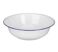 Alasum Large Capacity Vintage Enamel Basin White Thickened Enamelware Bowl for Washing Vegetables and Bread Multifunctional Easy to Clean Classic Kitchen Mixing Bowl