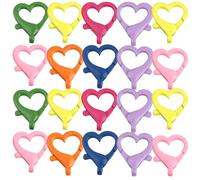 Alasum Lobster Claw Clasps for DIY Crafts and Necklace Making Accessories Practical and Delicate Design Alloy 20pcs Heart Shaped Keychain Connecting Buckles Random Color
