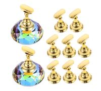Alasum Magnetic Nail Art Practice Stand 2 Sets Plastic and Crystal Material Stable and Convenient Design for False Nails for Home Use and DIY Manicure Beginners