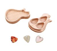 Alasum Maple Wood Guitar Pick Holder Box with 3 Guitar Picks, Easy to Carry and Convenient Access, Beautiful Appearance for Guitarists and Music Lovers