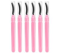 Alasum Mascara Wands with Convenient Cover Lightweight and Gentle on Eyes 6pcs Pink Silicone Eyelash Brush Wands for Travel and Everyday Makeup Use