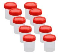 Alasum Medical Sample Test Cups Plastic Leak Resistant 10Pcs with Screw Caps 60Ml for Laboratory Stool and Faecal Collection